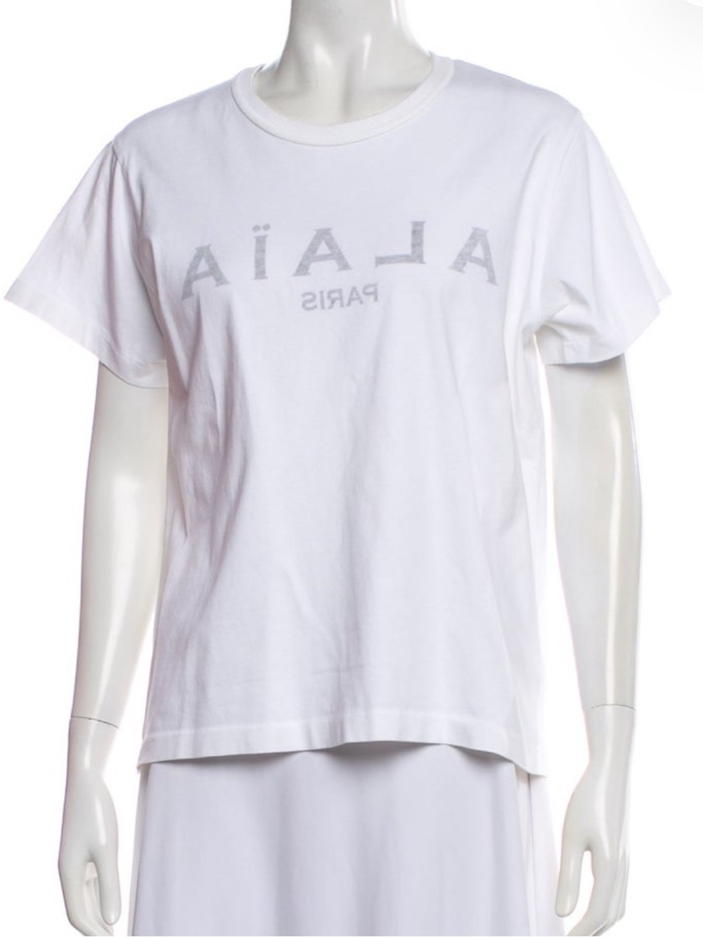 Alaïa
Graphic Print Crew Neck T-Shirt
Size: LIUS10, FR42